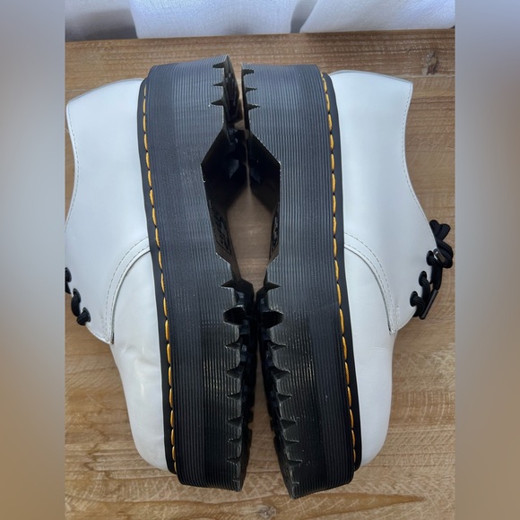 Dr. Martens 1461 Quad White Smooth Leather Platform Shoes Women’s Size 6 - Picture 9 of 13
